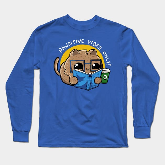 Pawsitive Vibes Only Long Sleeve T-Shirt by BignellArt